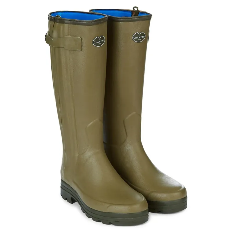 Le Chameau Mens Chasseur 41cm Calf Vert Vierzon Neoprene Lined Wellingtons 